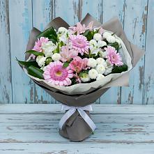 Букет цветов из:  Герберы, Альстромерии и Хризантемы #REPLACE_PRED# Антипихе