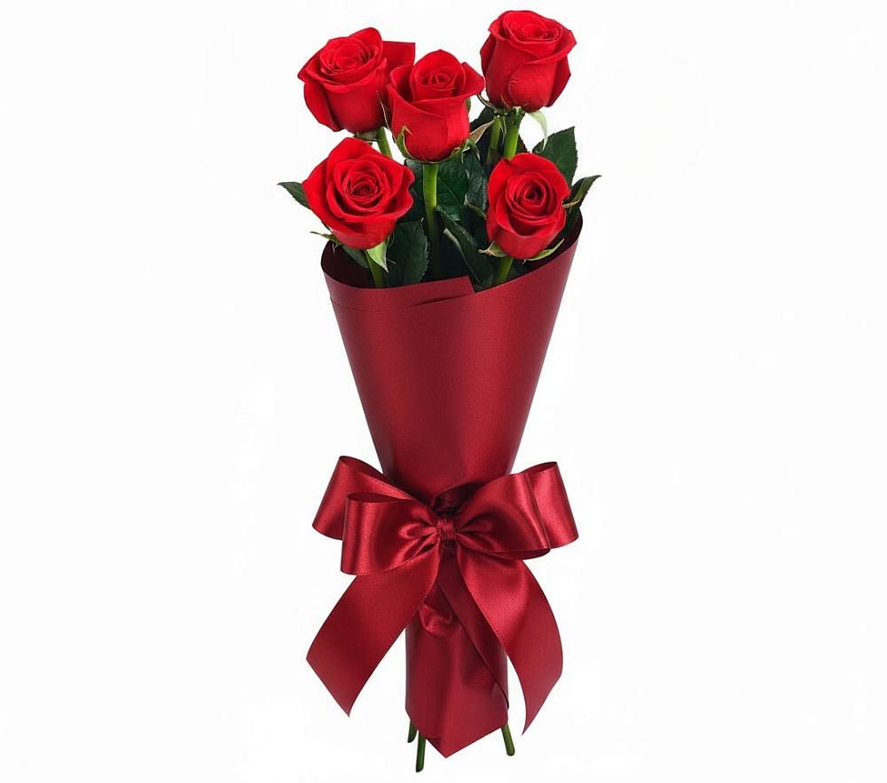 Букет 5 Красных роз Эдлесс Лав в Антипихе
