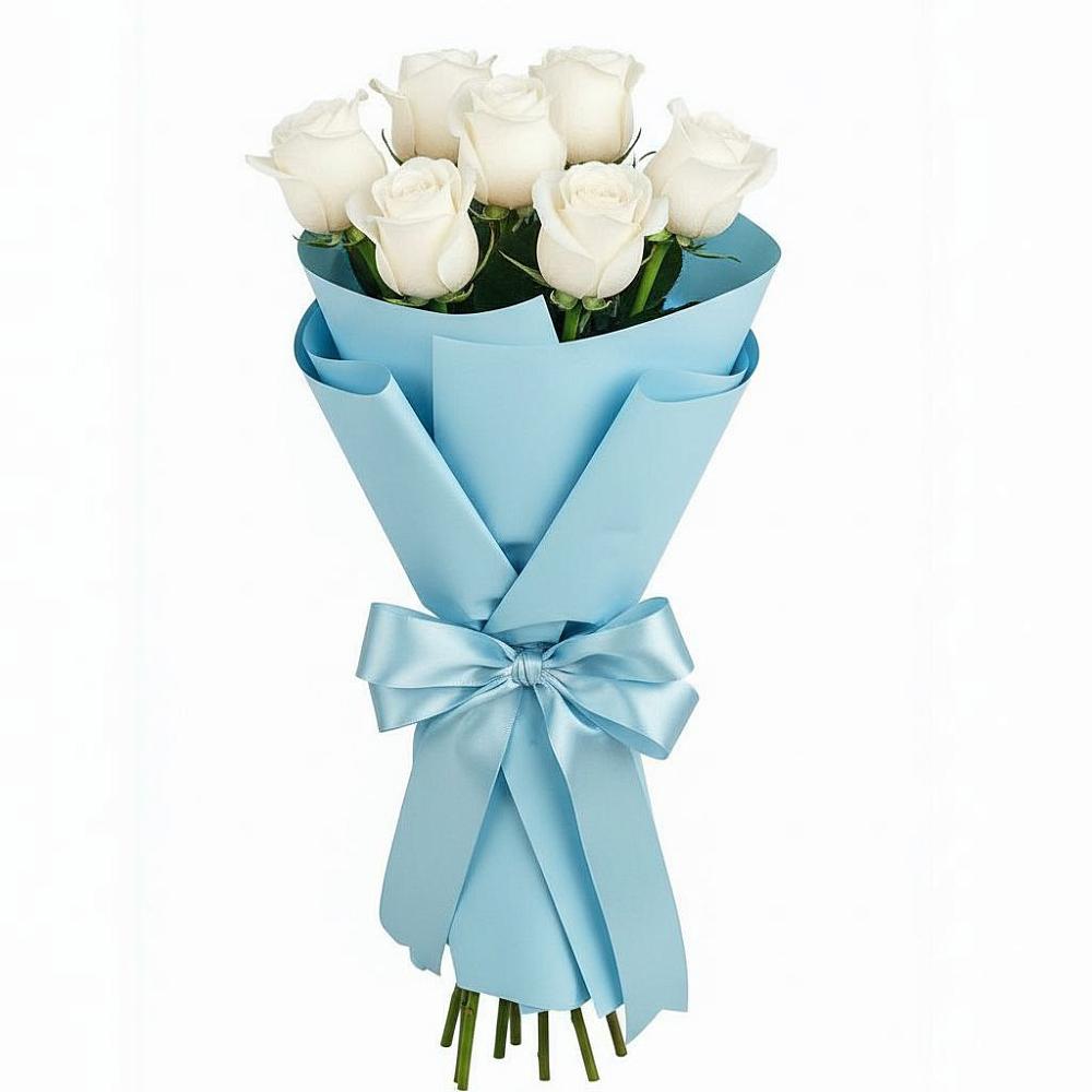 Букет 7 белых роз Проуд в Антипихе