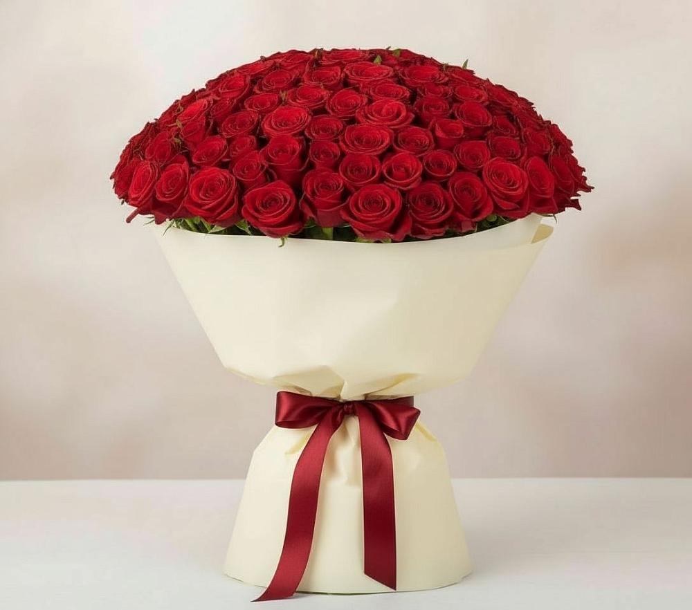 Букет 101 Красная роза Милано в Антипихе
