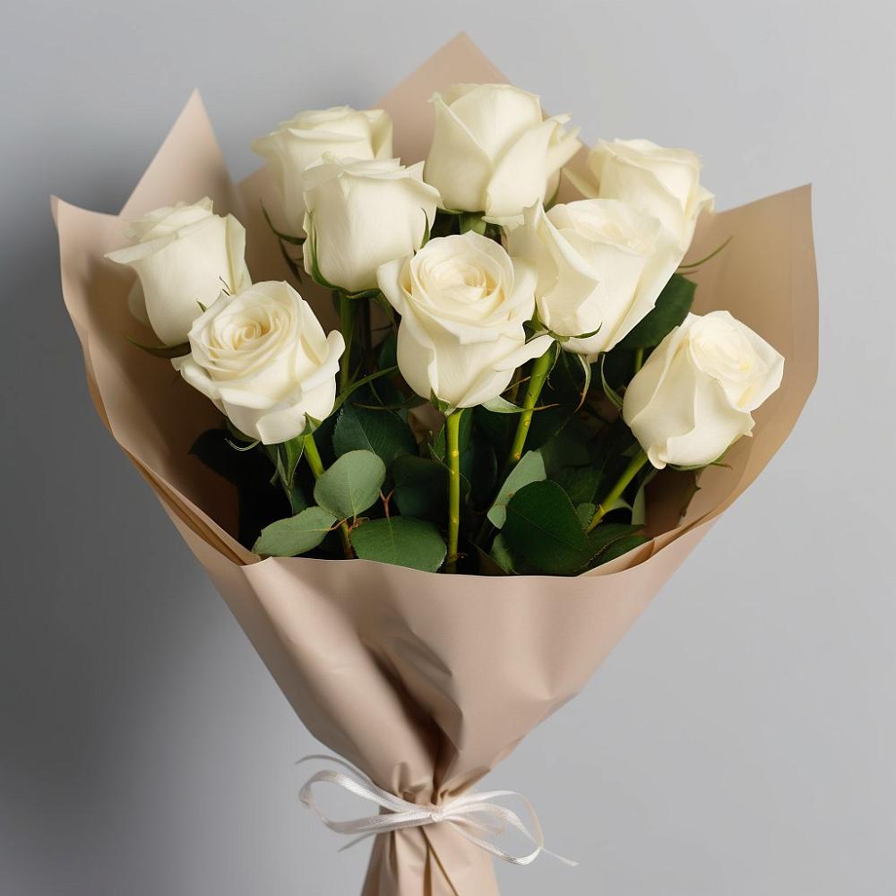 Букет 9 Белых роз Эдлесс Лав в Антипихе