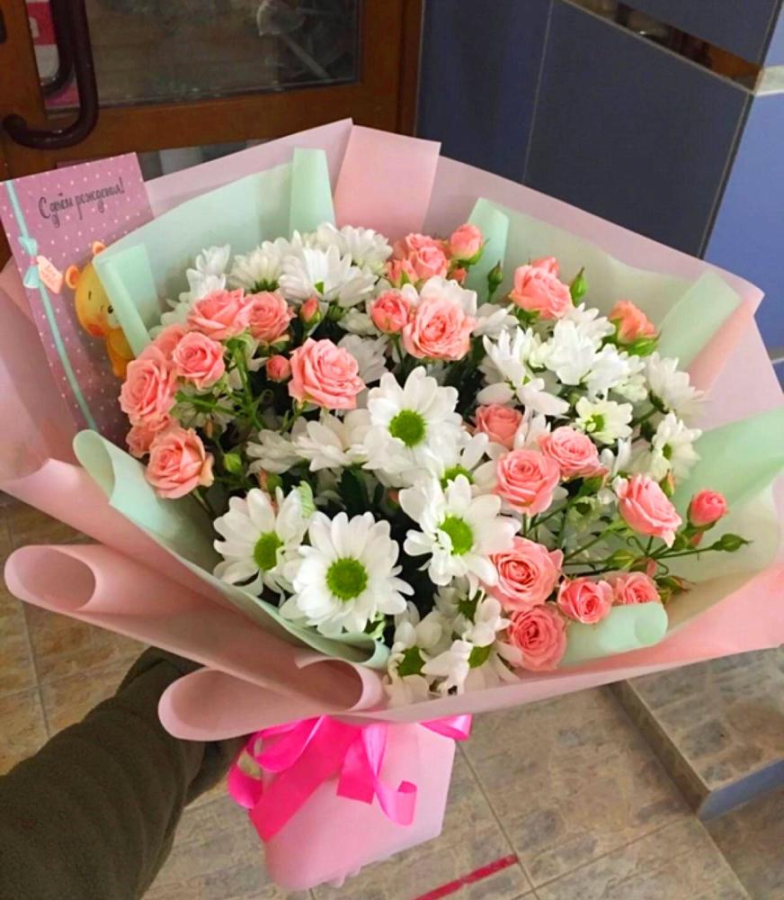 Букет цветов из: Розы и Хризантемы в Антипихе