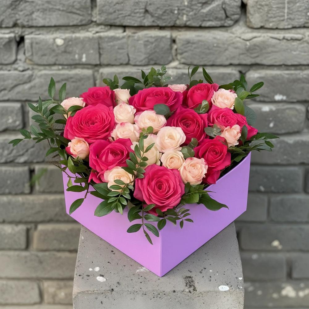 Цветочная композиция из Розы в коробке в Антипихе