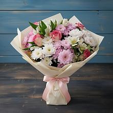 Букет цветов из:  Хризантемы, Альстромерии и Розы в Антипихе