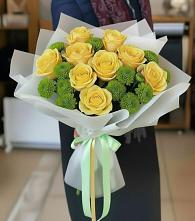 Букет цветов из:  Хризантемы и Розы в Антипихе