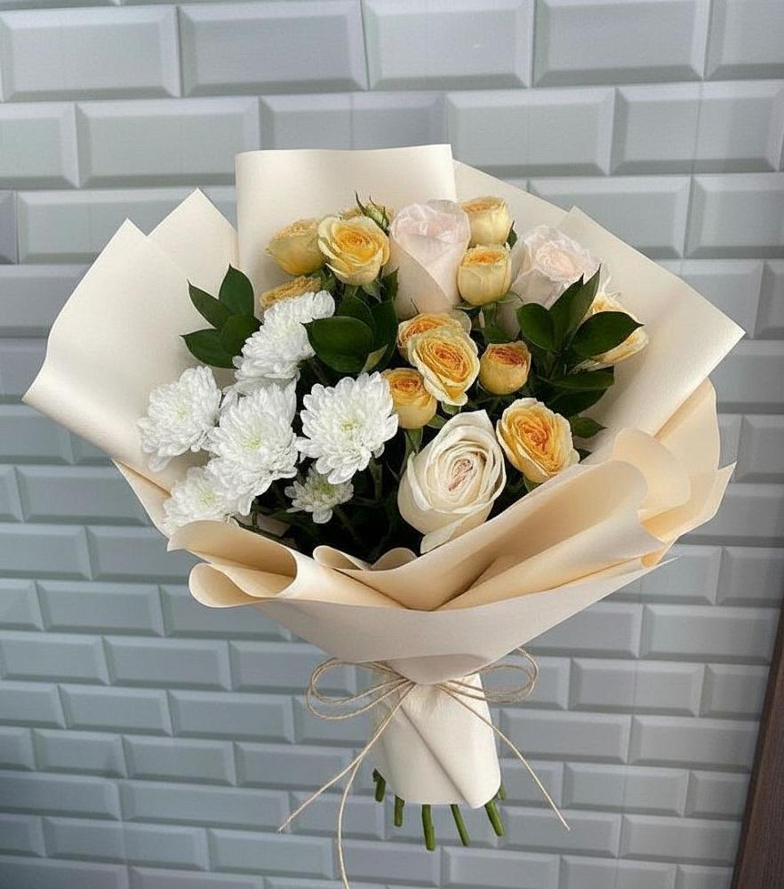 Букет цветов из: Розы и Хризантемы в Антипихе