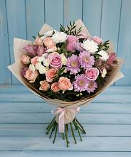 Букет цветов из:  Хризантемы, Розы и Альстромерии в Антипихе