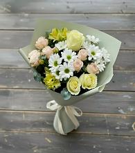 Букет цветов из:  Альстромерии, Розы и Хризантемы в Антипихе