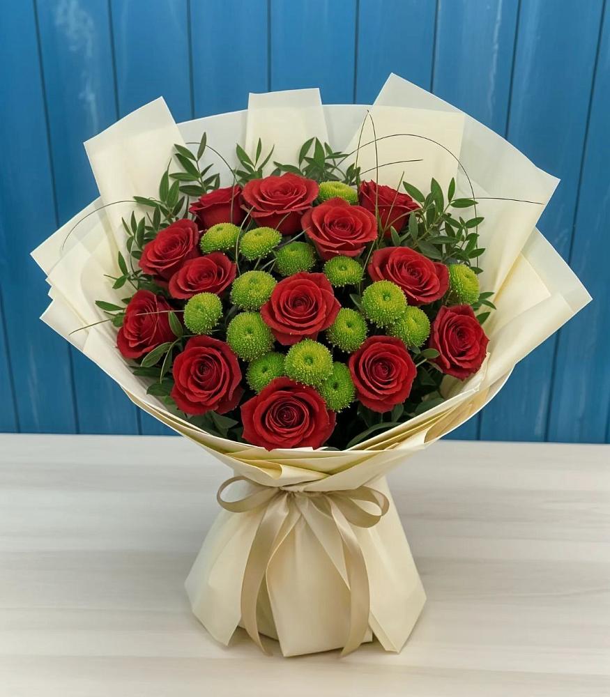 Букет цветов из: Розы и Хризантемы в Антипихе