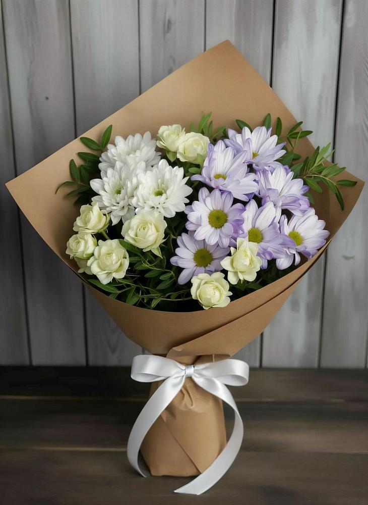 Букет цветов из: Хризантемы и Розы в Антипихе