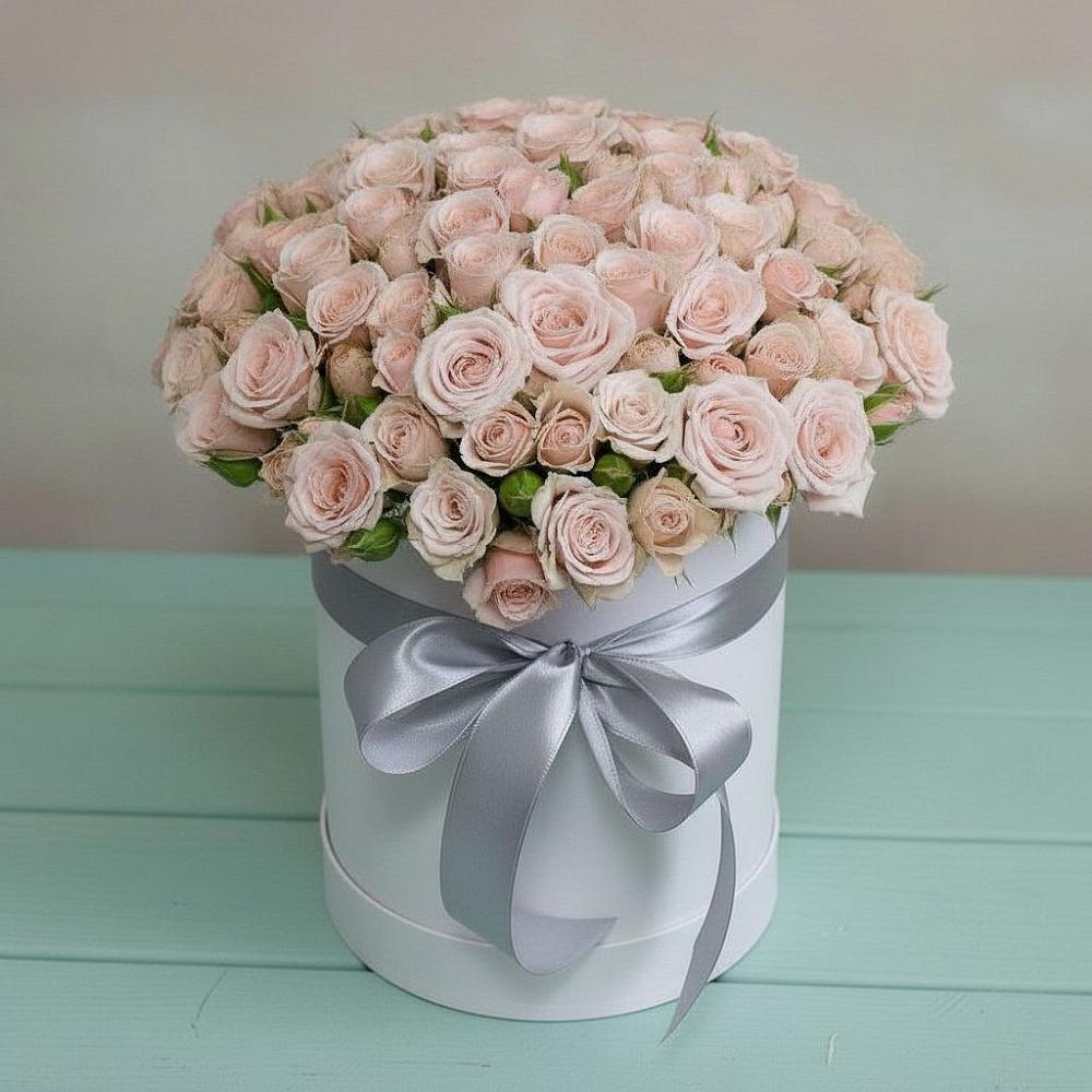 Цветочная композиция из Розы в шляпной коробке в Антипихе